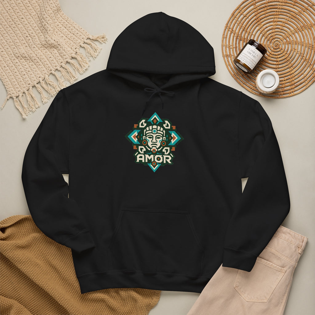 Amor Aztec Hoodie — Tribal Heart Graphic Sweatshirt