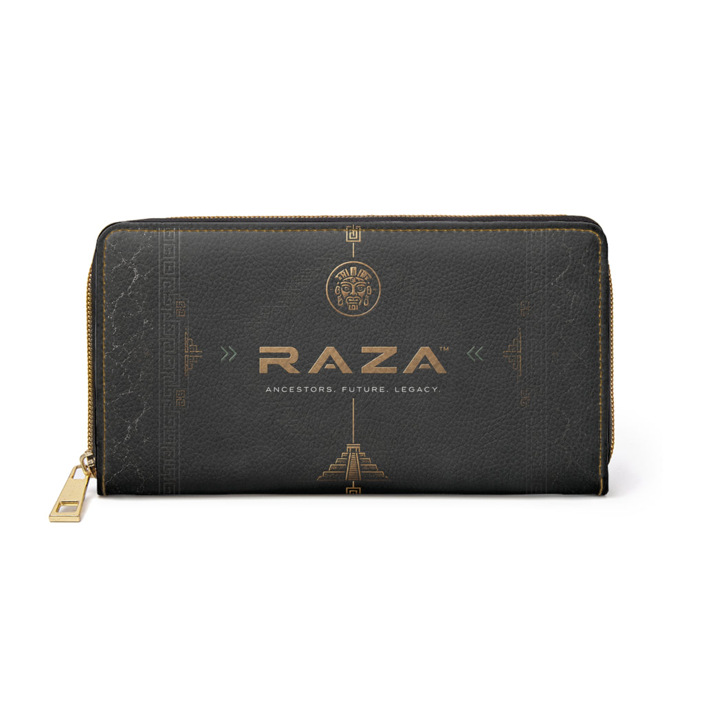 Raza Zip Wallet - Vintage Emblem Leatherette Zipper Wallet