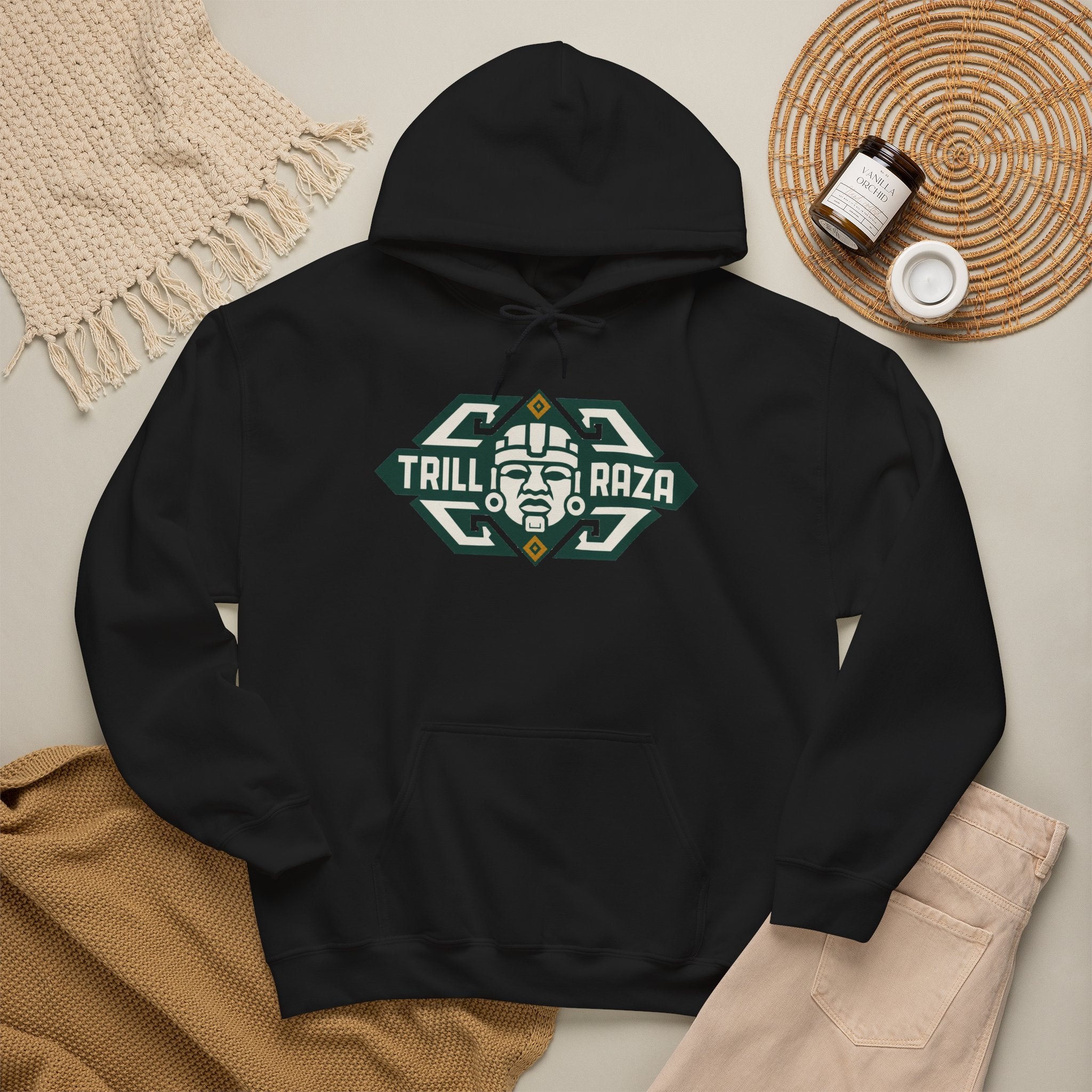 Trill Raza Aztec Logo Hoodie – Tribal Streetwear Pullover