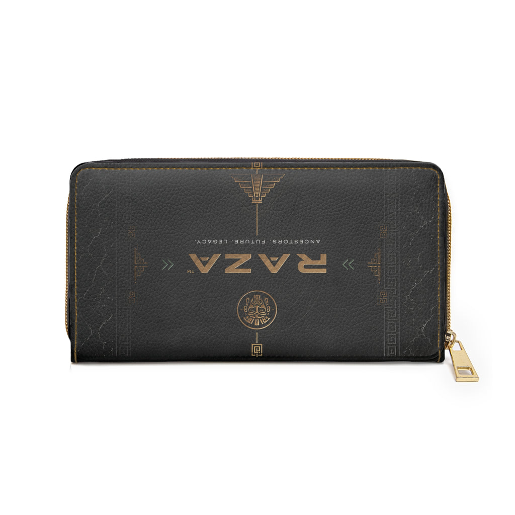 Raza Zip Wallet - Vintage Emblem Leatherette Zipper Wallet