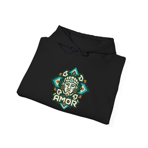 Amor Aztec Hoodie — Tribal Heart Graphic Sweatshirt